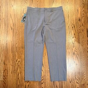 Savane Complete Comfort 4-Way Stretch Dress Pants 38x29 Grey Straight Fit